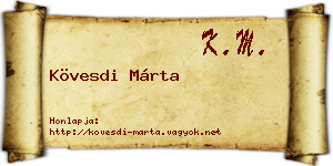 Kövesdi Márta névjegykártya
