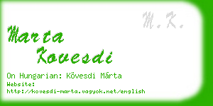 marta kovesdi business card