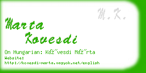 marta kovesdi business card